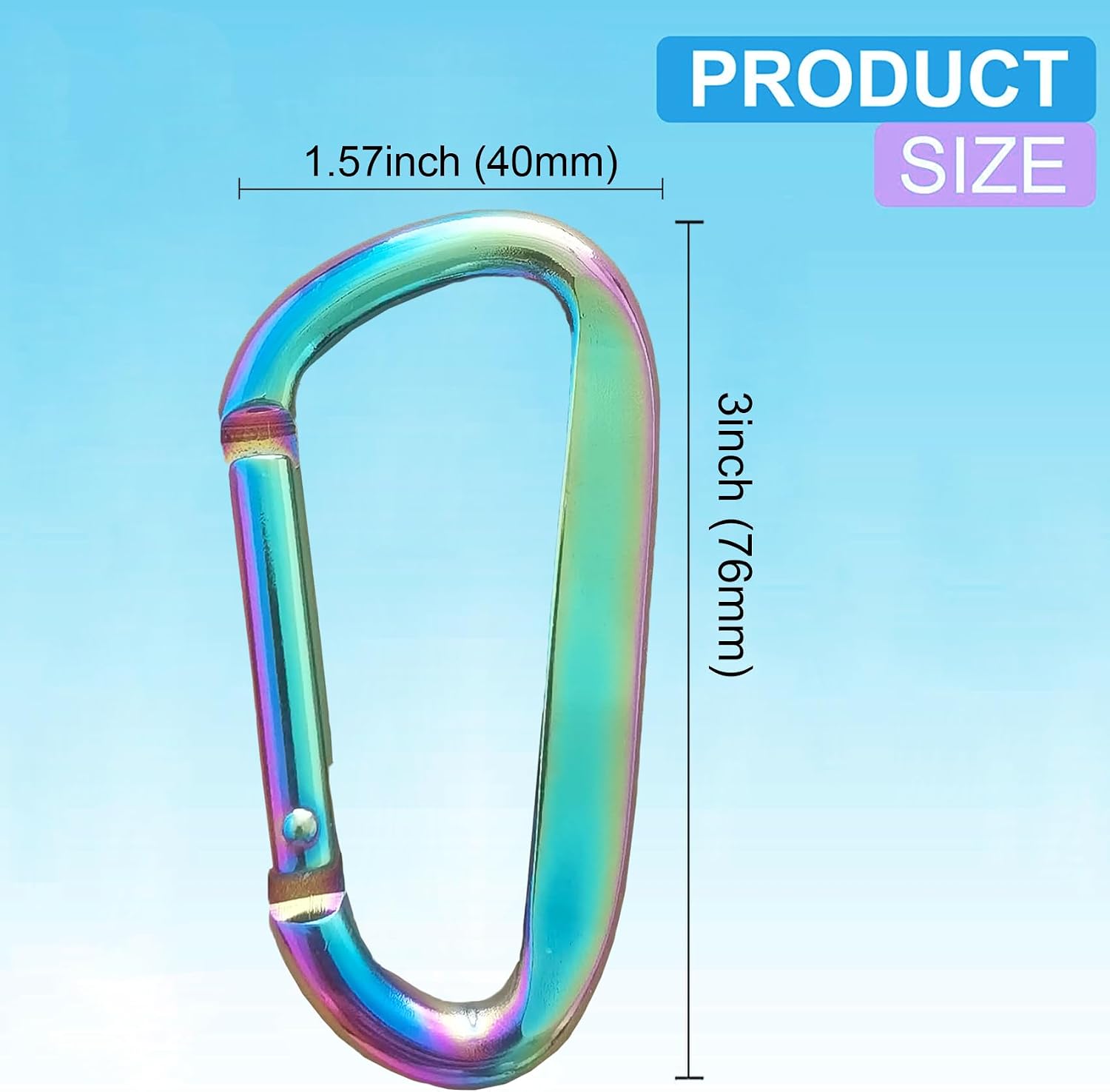 3-Inch Aluminium Alloy Climbing Carabiner Keychain - Image 2