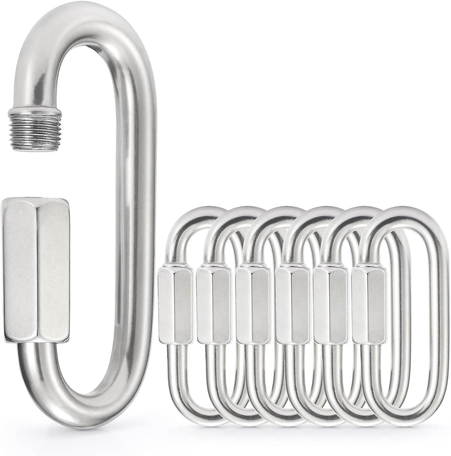 6-Pack 304 Stainless Screw-Lock Climbing Quick Links