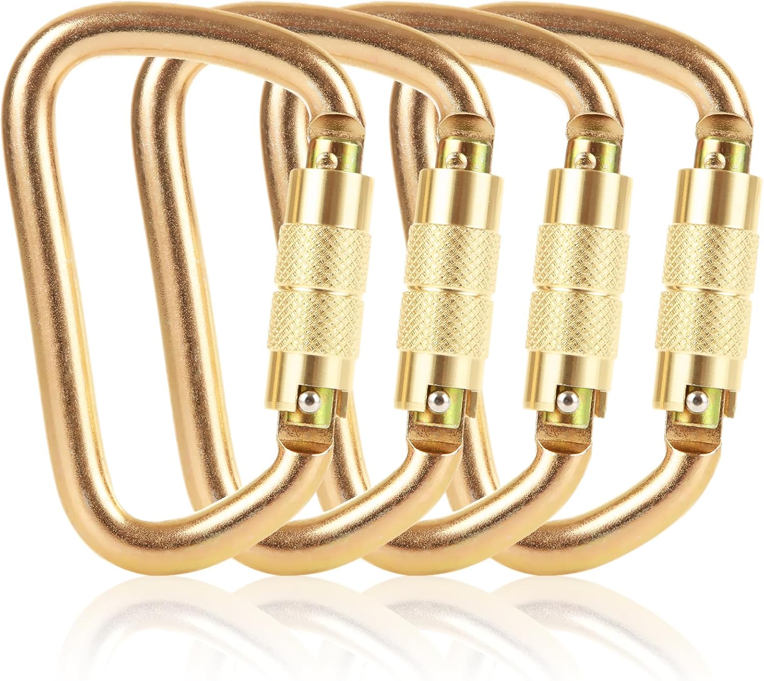 4-Pack Yellow Auto-Locking Climbing Carabiner