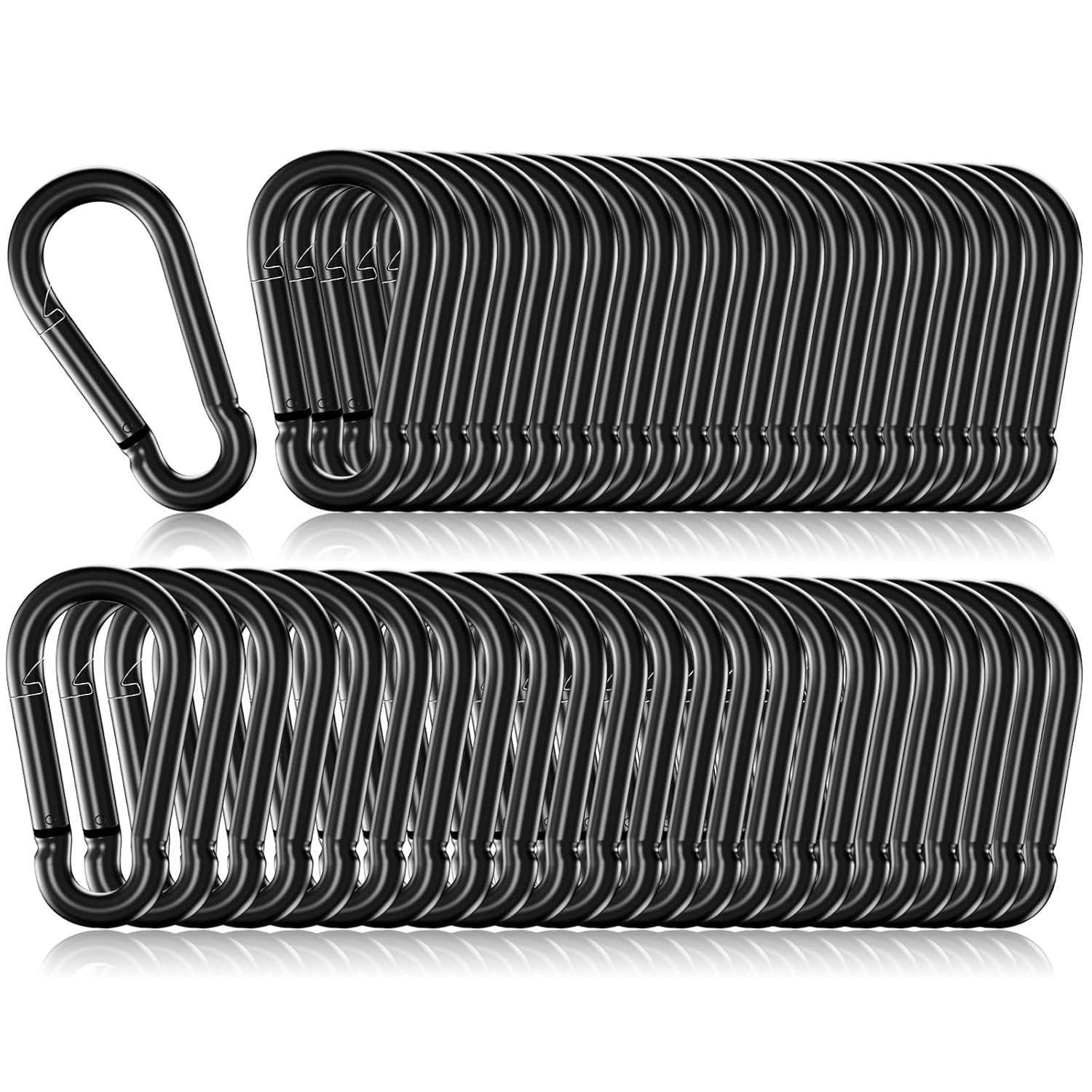 50-Pack 2" Steel Climbing Carabiner Spring Snap Hooks