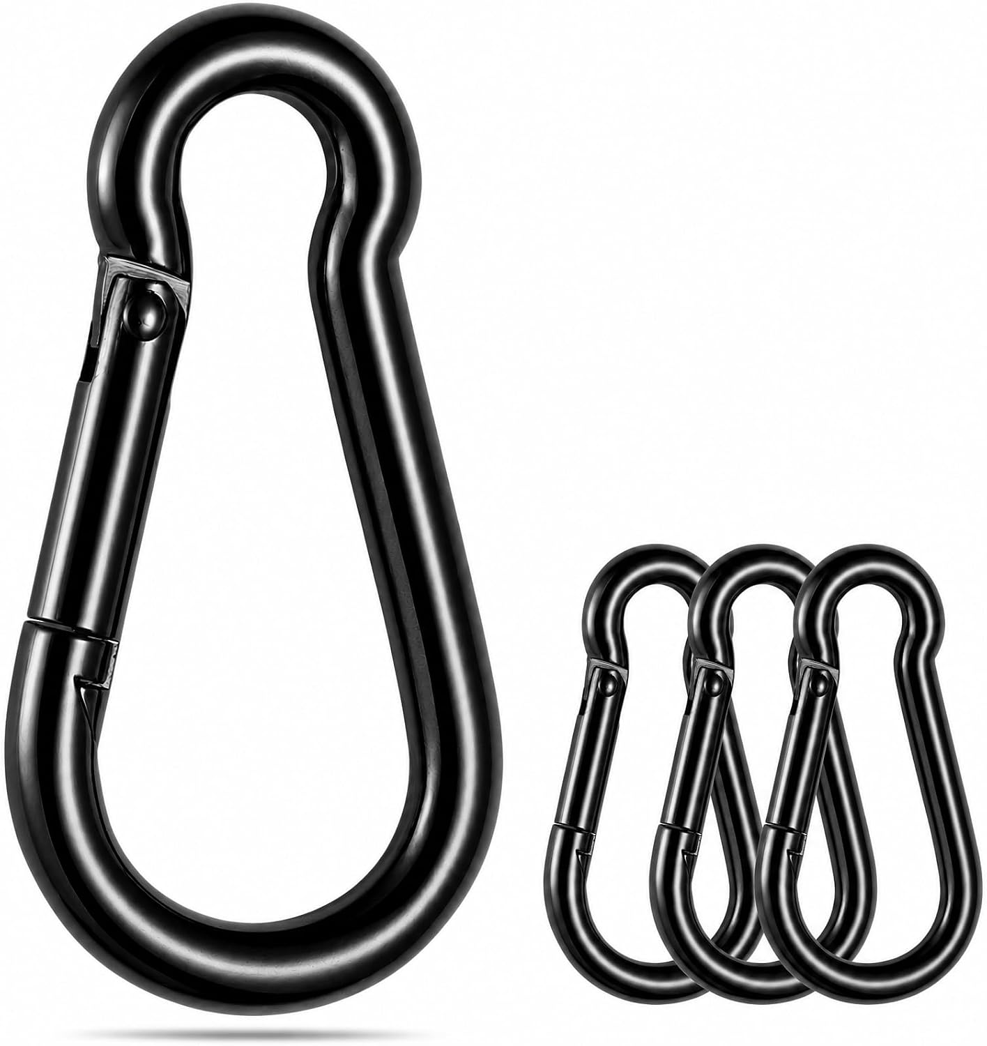 4-Pack 304 Stainless Climbing Carabiner Snap Hooks